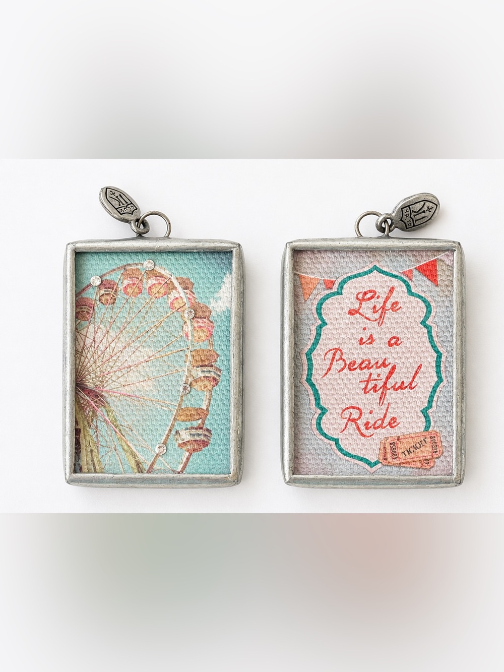 Jewel Kade Reversible Ferris Wheel “Life Is a Beautiful Ride” Glass  Charm
